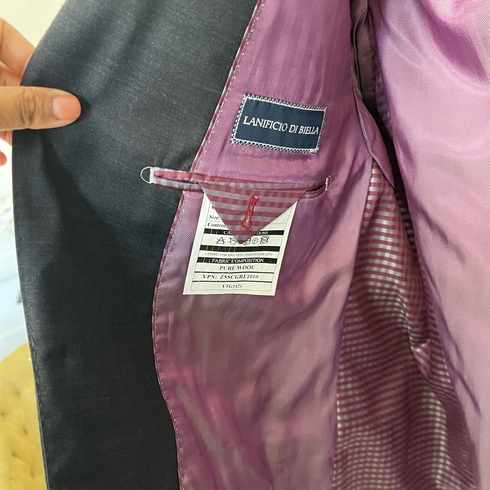 ZANETTI 100% Wool Porto Suit Jacket Size 46L - Picture 3 of 9